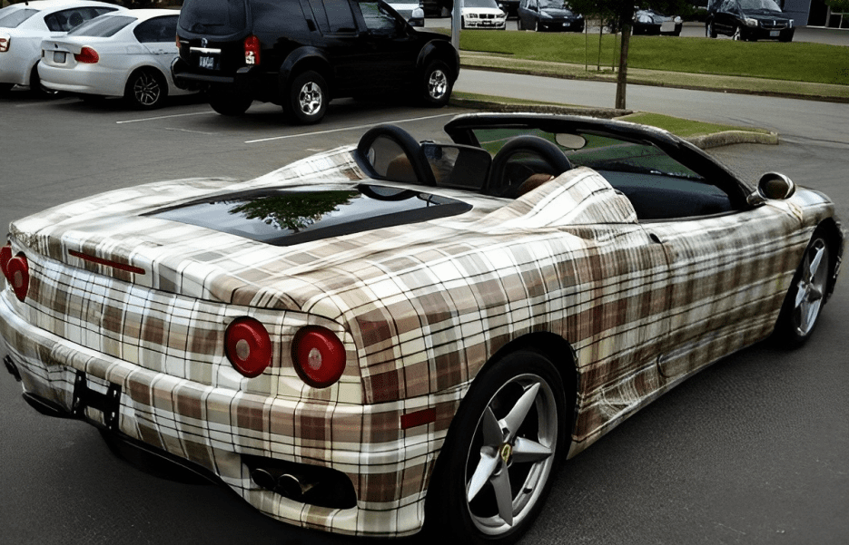 ferrari in plaid