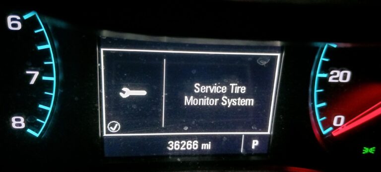gmc service tire monitor system
