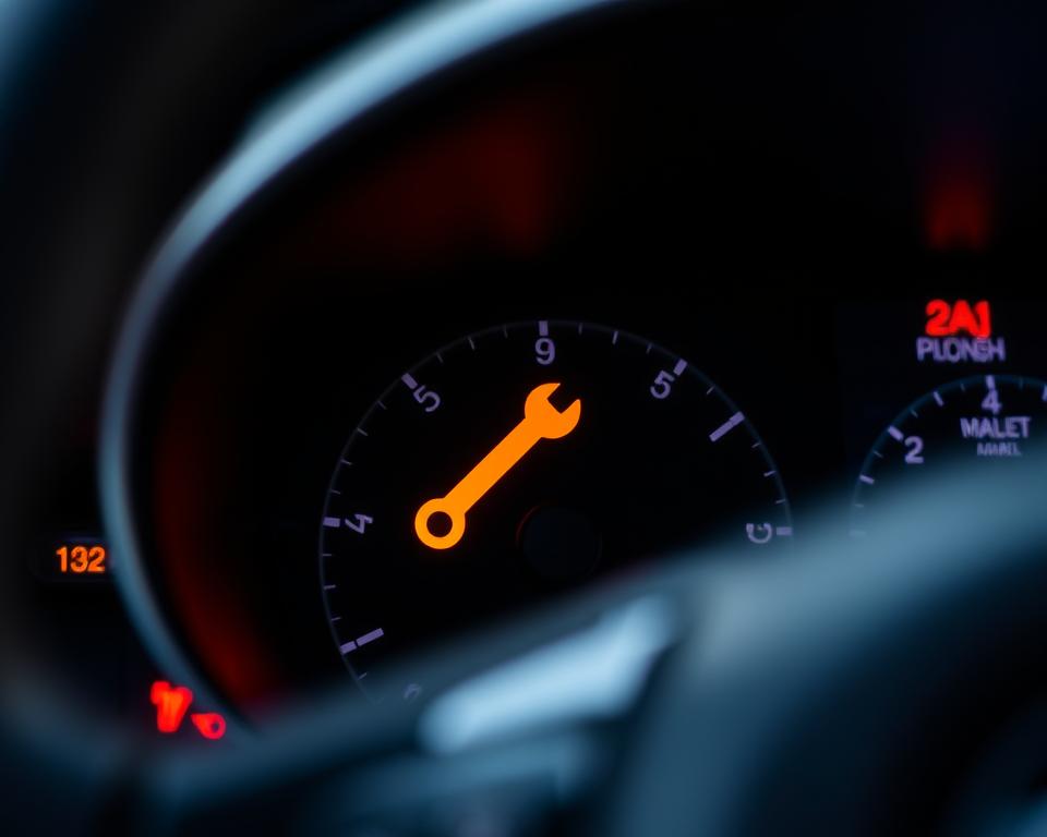 Wrench light on a car