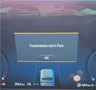 ford transmission not in park warning