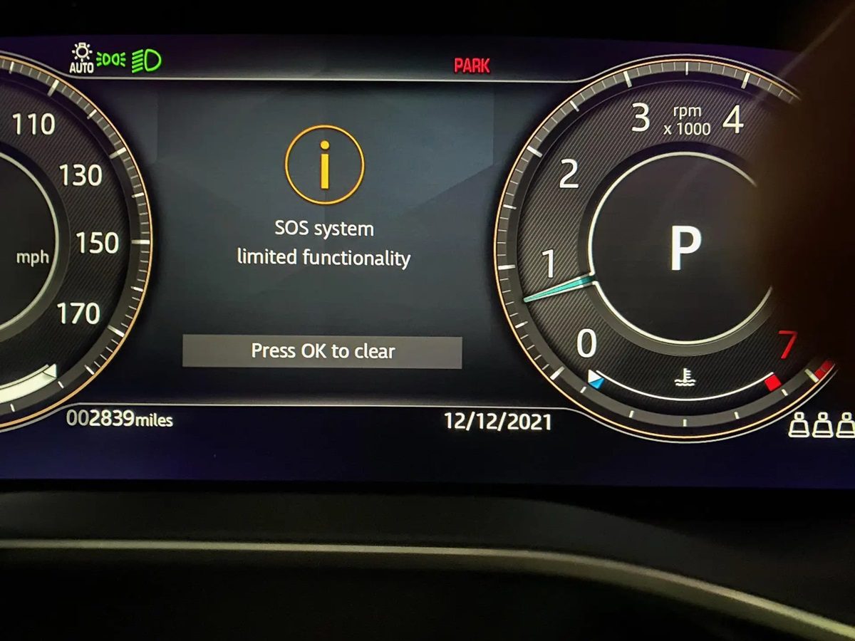 range rover sos system limited functionality