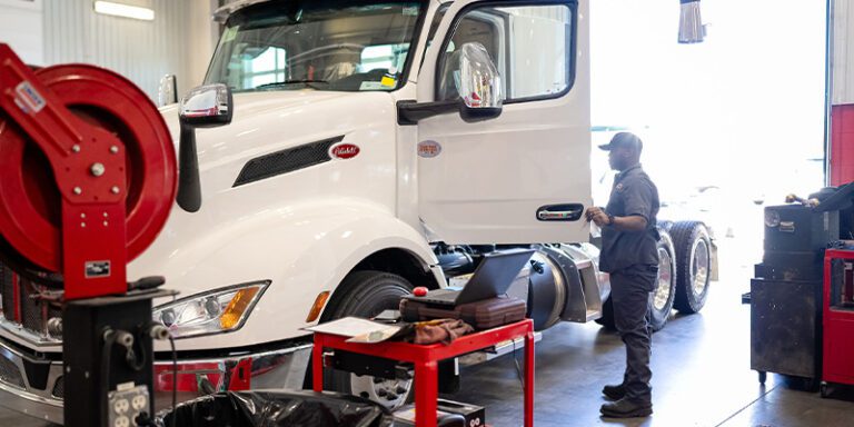dot inspection on a peterbilt
