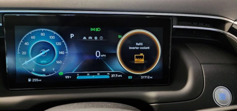 refill inverter coolant warning