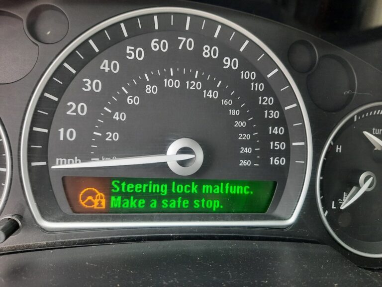 saab steering lock malfunction