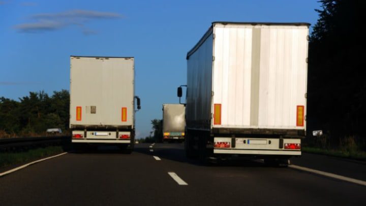 commercial trucks on highway