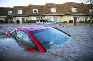 flooded car