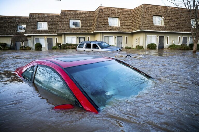 flooded car