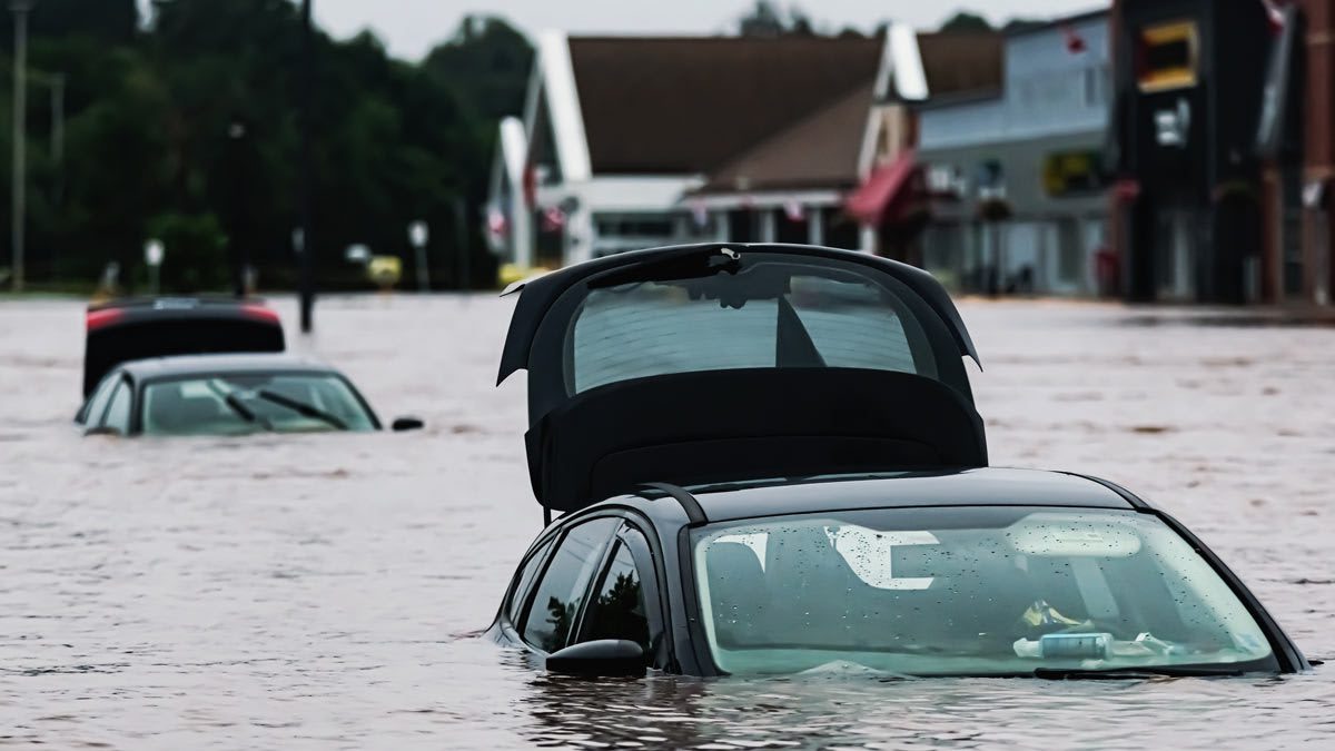 flooded cars