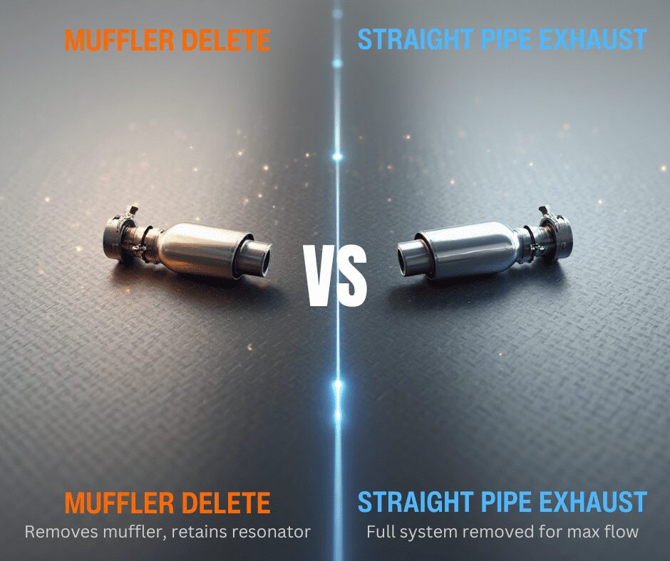 muffler delete vs straight pipe
