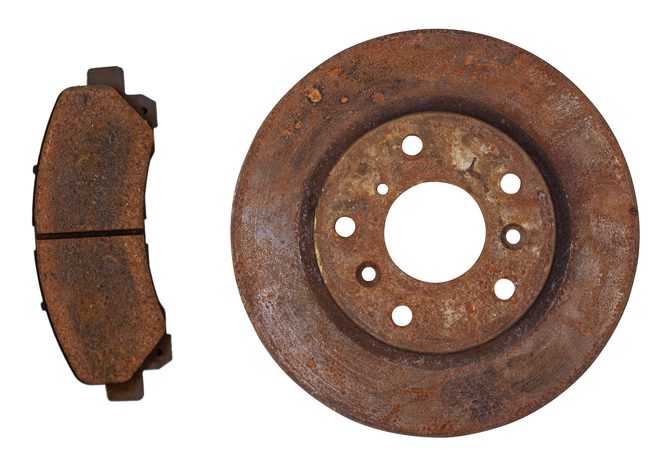 rusted vehicle brake pad