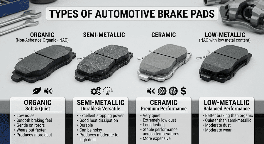 types of brake pads