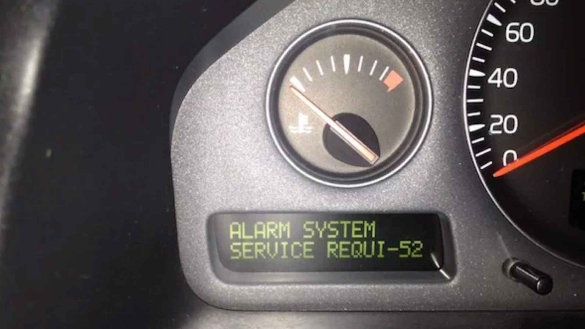 volvo alarm system service required