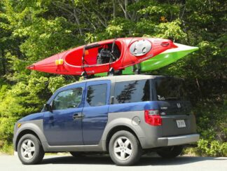 honda element suv in a side view, highlighting its boxy design and versatile utility.