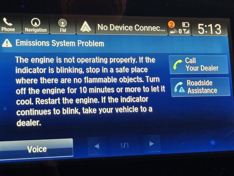 Honda Odyssey Emission Problem