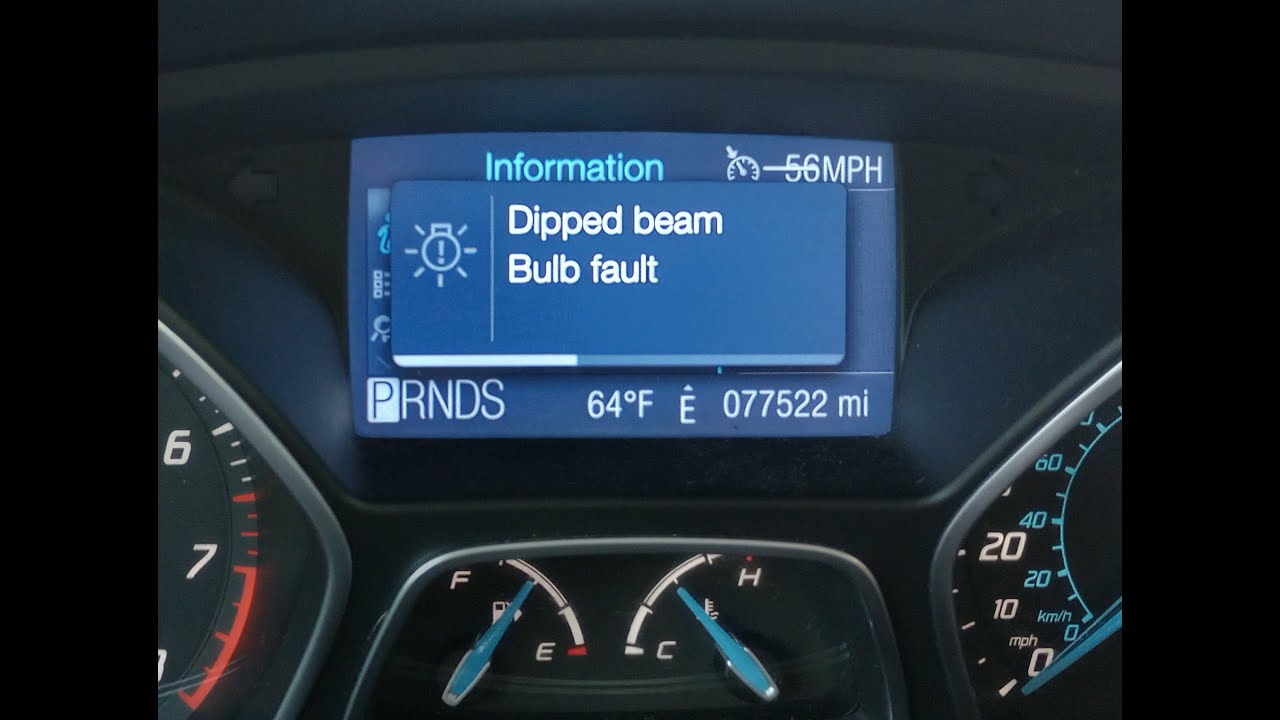 Dipped Beam Bulb Fault