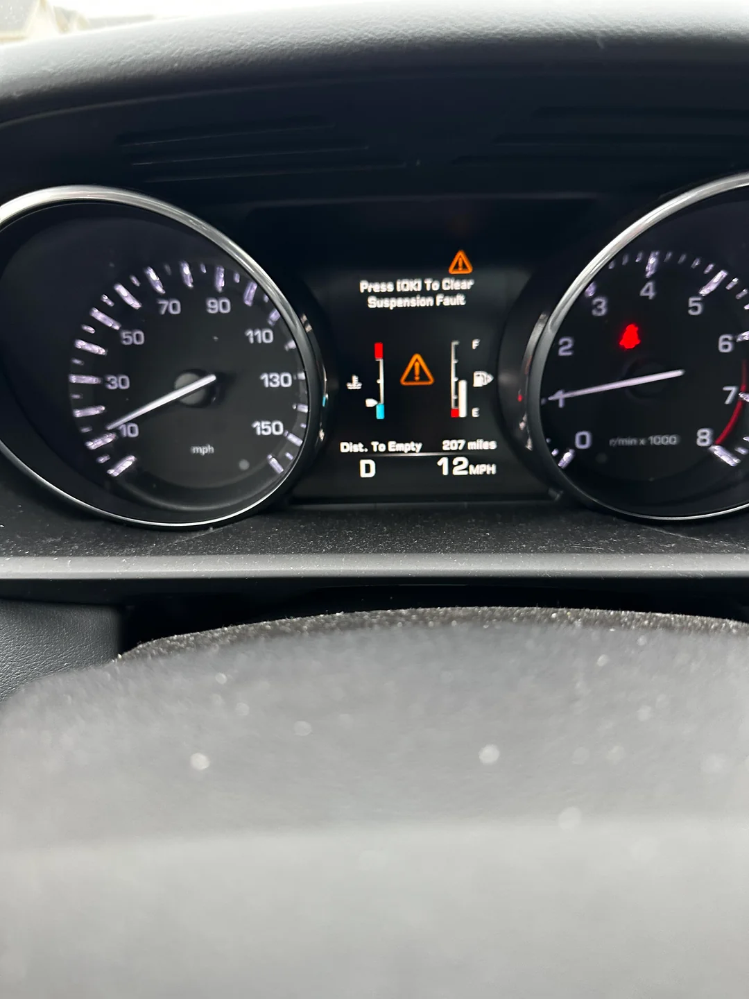 range rover suspension fault