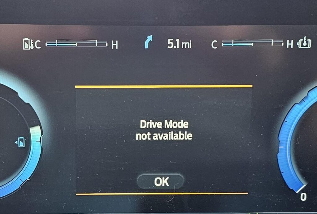 Ford F150 Drive Mode Not Available warning