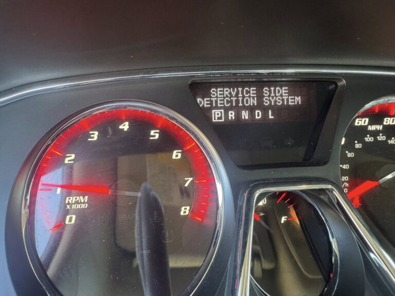 gmc acadia service side detection system