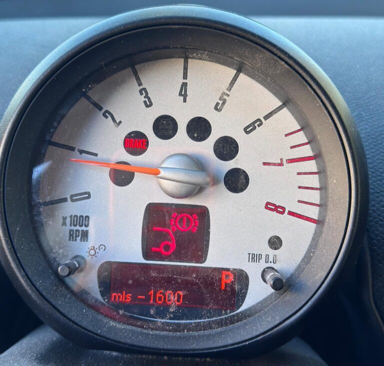 mini cooper brake pad warning light