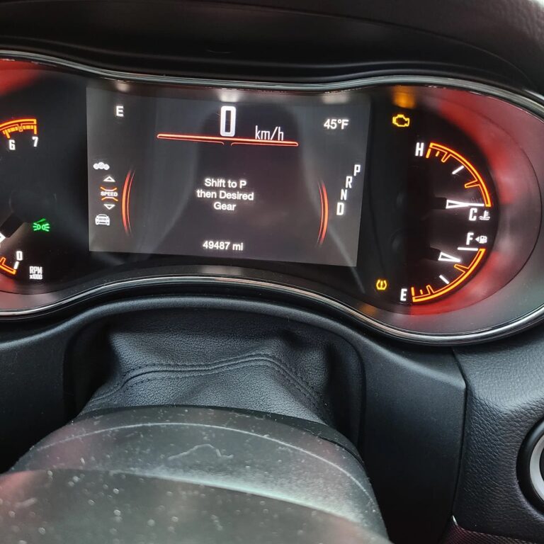 shift to p then desired gear warning dodge