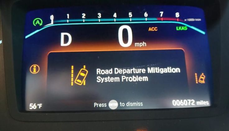 honda road departure mitigation system problem warning