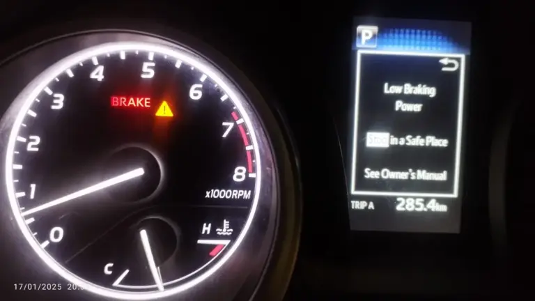 toyota low braking power