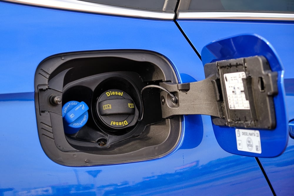 AdBlue tank cap on diesel vehicle
