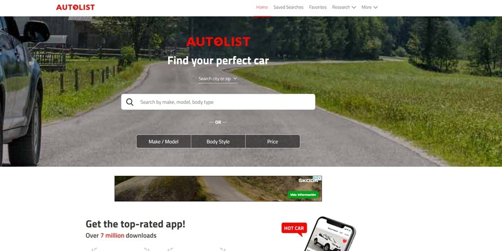 AutoList used vehicle listing and comparison platform