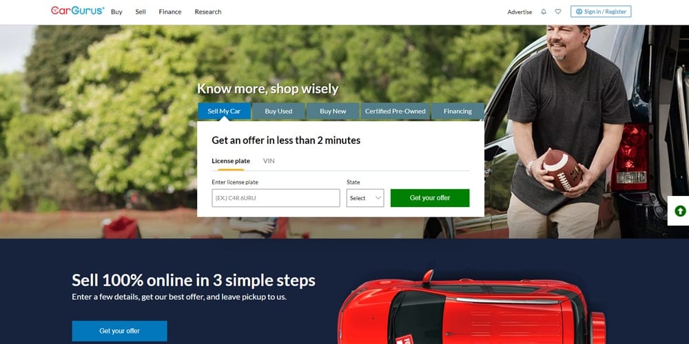 CarGurus used car research and listing platform