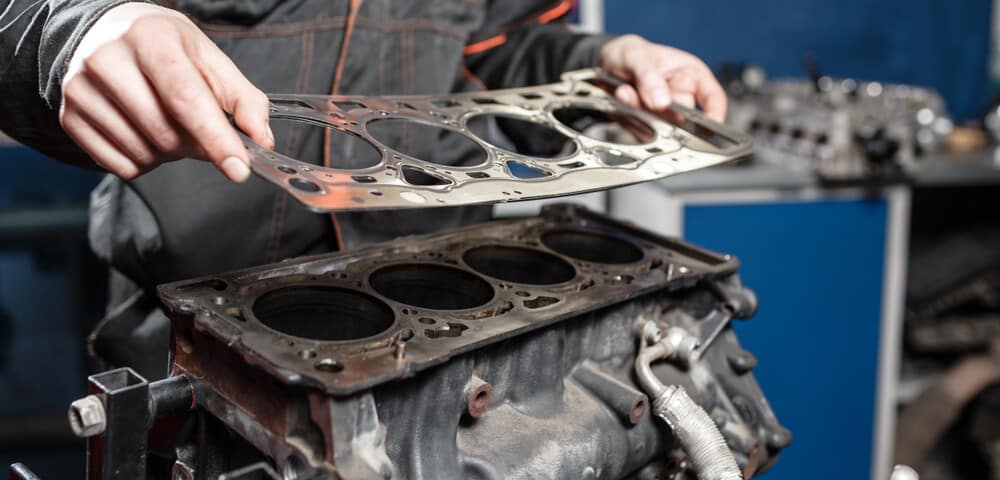 Head gasket area on an engine