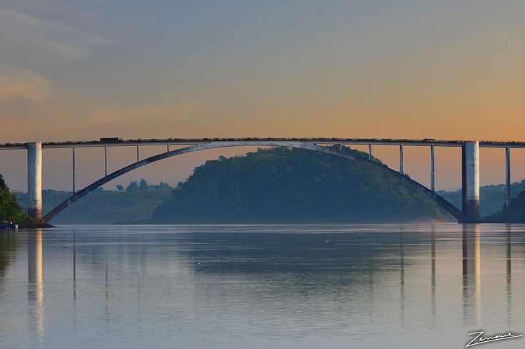 friendship bridge connecting brazil and paraguay over the paraná river