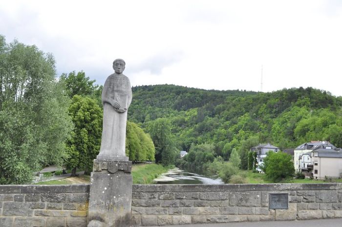 bridge over the sûre river on the luxembourg-germany border