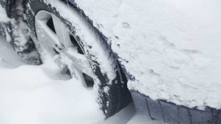 car stuck in snow