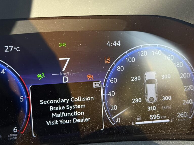 secondary collision brake malfunction