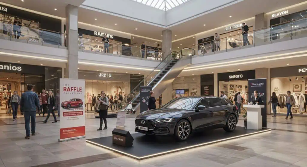 car inside mall for raffle