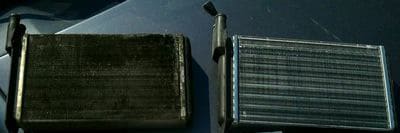 clogged car heater vs new car heater