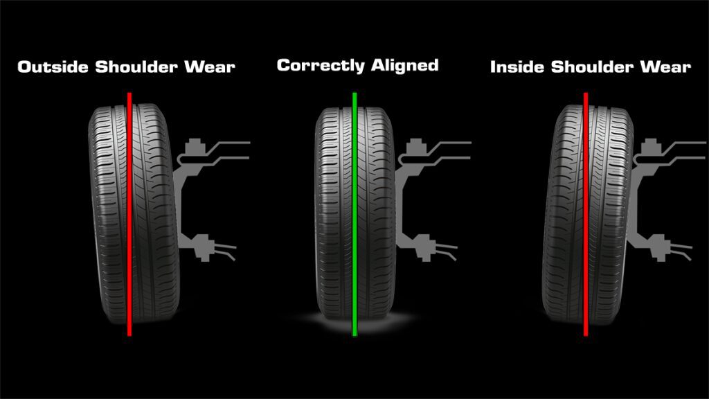 outside and inside wheel alignment wear