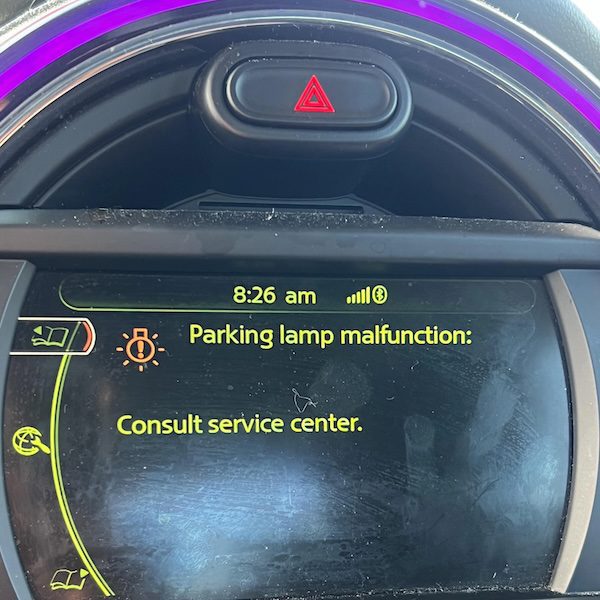 mini cooper parking lamp malfunction